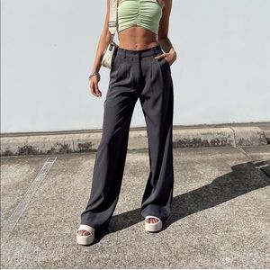 Princess Polly Archer Pants Slate